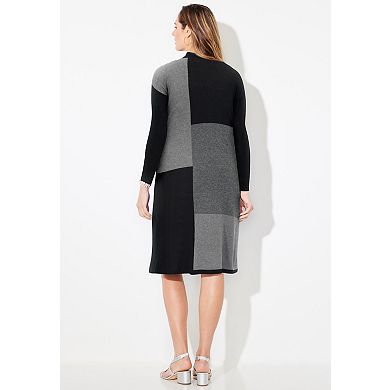 Catherines Women's Plus Size Colorblock Sweater Dress