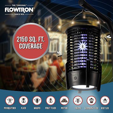 Flowtron Rechargeable Bug Zapper Lamp, USB-C Insect Killer, LED Light & 2150 Sq Ft Patio Coverage