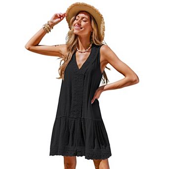 Women's Cupshe Boho Chic Lace Tiered Cover-Up Dress