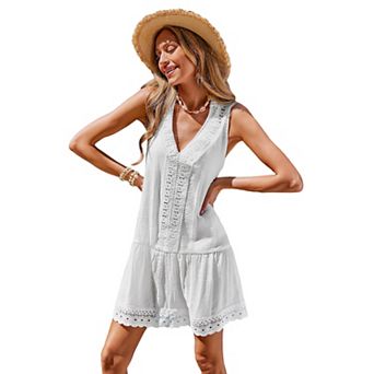 Women's Cupshe Boho Chic Lace Tiered Cover-Up Dress