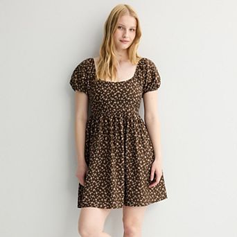 Juniors' SO® Puffer Sleeve Mini Dress