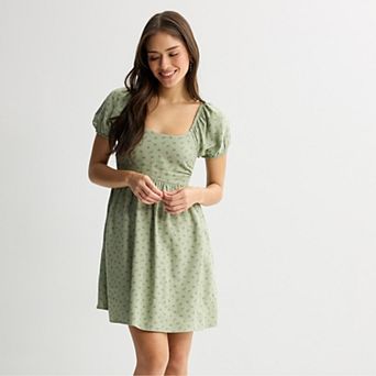 Juniors' SO® Puffer Sleeve Mini Dress