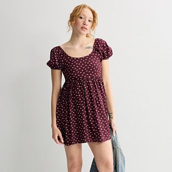 Juniors' SO® Puffer Sleeve Mini Dress