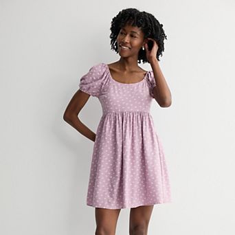 Juniors' SO® Puffer Sleeve Mini Dress