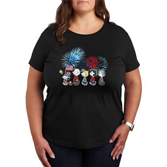 Plus Size Peanuts Patriotic Parade & Fireworks Graphic Tee