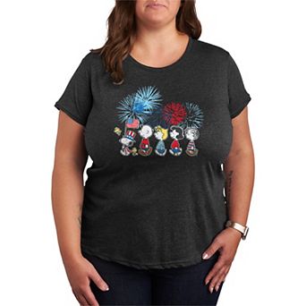Plus Size Peanuts Patriotic Parade & Fireworks Graphic Tee