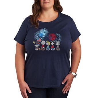 Plus Size Peanuts Patriotic Parade & Fireworks Graphic Tee
