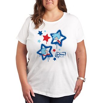 Plus Size Dr. Seuss Thing 1 & Thing 2 Americana Graphic Tee
