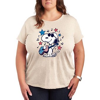 Plus Size Peanuts Joe Cool Americana Guitar Graphic Tee