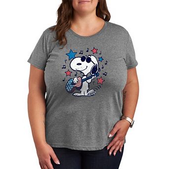 Plus Size Peanuts Joe Cool Americana Guitar Graphic Tee