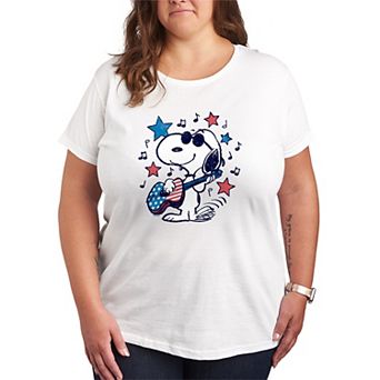 Plus Size Peanuts Joe Cool Americana Guitar Graphic Tee