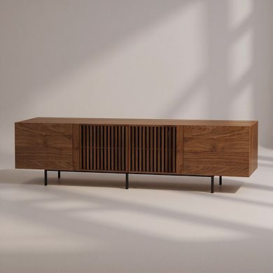 94.5 Inch Mid-Century Modern TV Stand with 4 Storage Cabinets for Living Room