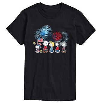 Big & Tall Peanuts Patriotic Parade & Fireworks Graphic Tee
