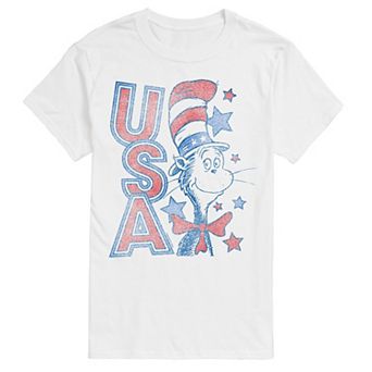 Big & Tall The Cat In The Hat USA Distressed Graphic Tee