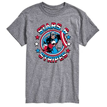 Big & Tall Marvel Captain America Stars & Stripes Graphic Tee