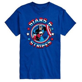 Big & Tall Marvel Captain America Stars & Stripes Graphic Tee