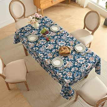 Sweet Home Collection Printed Waterproof Fabric Tablecloths, Easy Care Dining Table Covers