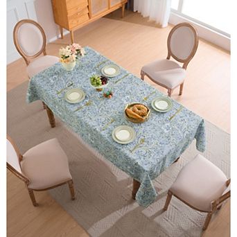 Sweet Home Collection Printed Waterproof Fabric Tablecloths, Easy Care Dining Table Covers