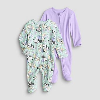 Baby Girl Jumping Beans® Disney's Minnie Mouse & Daisy Duck 2-Pack Sleep & Play One-Piece Pajamas