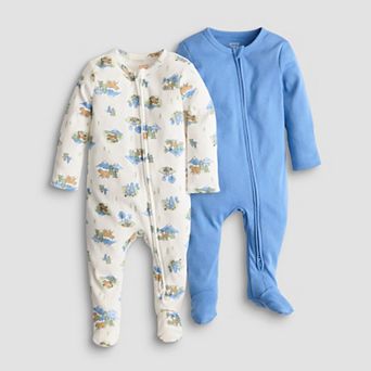 Baby Boys Jumping Beans® 2-Pack Sleep & Play One-Piece Bodysuits
