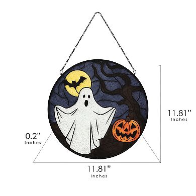 Ghostly Halloween Stained Glass Sun Catcher