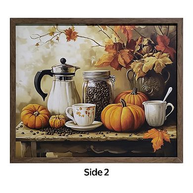 Reversible Framed Halloween and Fall Themed Art