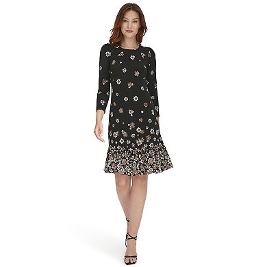 Women's Harper Rose 3/4 Sleeve Ruffle Hem Shift Dress