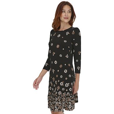 Women's Harper Rose 3/4 Sleeve Ruffle Hem Shift Dress