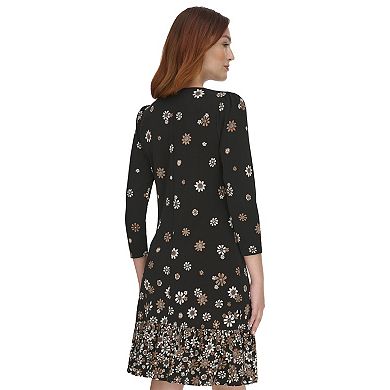 Women's Harper Rose 3/4 Sleeve Ruffle Hem Shift Dress