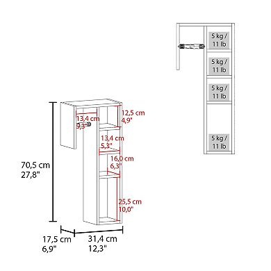 DEPOT E-SHOP Delco Storage Cabinet, 4 Shelves