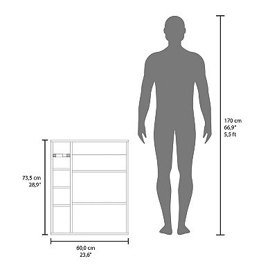 DEPOT E-SHOP Clayton Medicine Cabinet, 1 Door, 7 Shelves