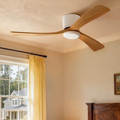 42" Modern 3 Wood Blades Flush Mount Standard Ceiling Fan with DC Motor and Remote