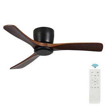 42" Modern 3 Wood Blades Flush Mount Standard Ceiling Fan with DC Motor and Remote