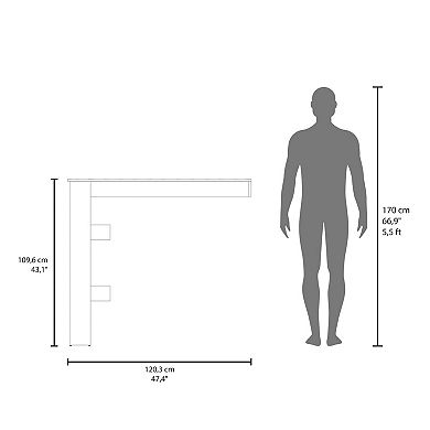 DEPOT E-SHOP Barling Bar Table, 2 Shelves