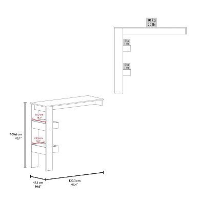 DEPOT E-SHOP Barling Bar Table, 2 Shelves