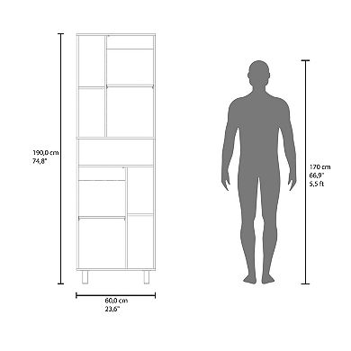 Corfu Pantry Cabinet, 2 Doors, 4 Legs, 9 Shelves