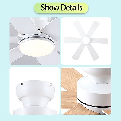 46-Inch Low Profile Indoor Ceiling Fan With Light – Remote & APP Control, Dimmable Tri-Color LED, Quiet Reversible DC Motor, 5 Blades