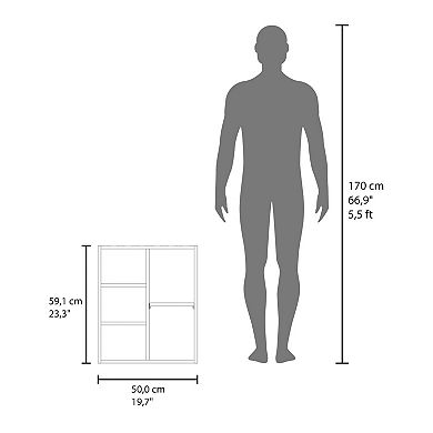 DEPOT E-SHOP Piney Medicine Cabinet, 1 Door, 5 Shelves, 1 Mirror