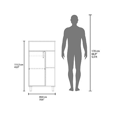 DEPOT E-SHOP Dewar Base Cabinet, 1 Door, 5 Shelves, 4 Legs