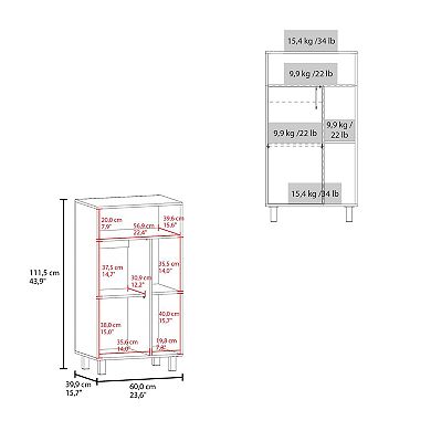 DEPOT E-SHOP Dewar Base Cabinet, 1 Door, 5 Shelves, 4 Legs