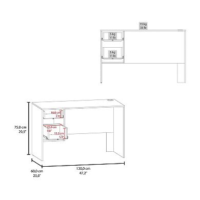 DEPOT E-SHOP Lyons Desk, 2 Drawers