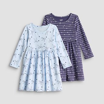 4-12 Baby & Toddler Jumping Beans® 2-Pack Long Sleeve Jersey Dress