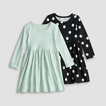 4-12 Baby & Toddler Jumping Beans® 2-Pack Long Sleeve Jersey Dress