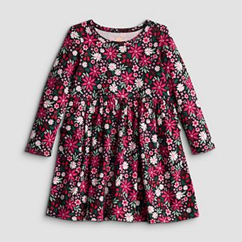 Girls 4-12 Jumping Beans® Printed Long Sleeve Jersey Dress