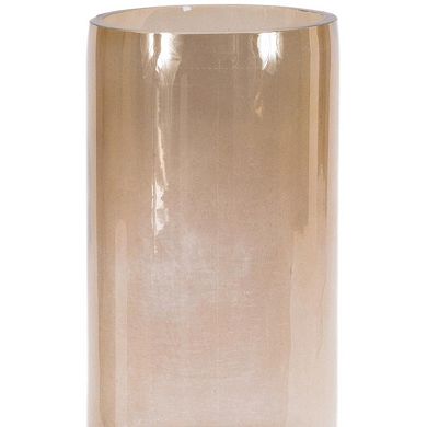 HomeRoots Set of Two Translucent Taupe Glass Cylinder Table Vases