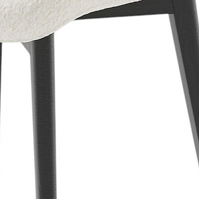 HomeRoots Set of Two White and Black Upholstered Boucle Dining Side Chairs