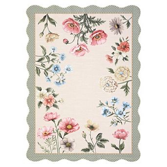Living Room Rugs Area Rug for Bedroom Soft Washable Scalloped Rug