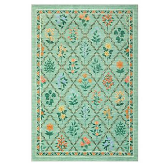 Floral Print Area Rugs for Living Room Bedroom Non Slip Low Pile