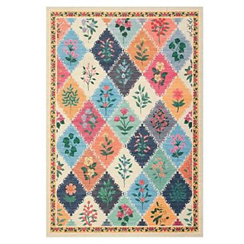 Floral Print Area Rugs for Living Room Bedroom Non Slip Low Pile