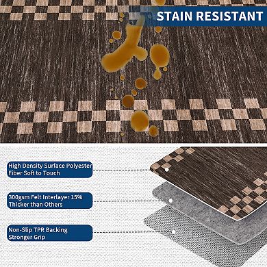 Modern Abstract Area Rug Stain-Resistant & Non-Shedding Soft Carpet